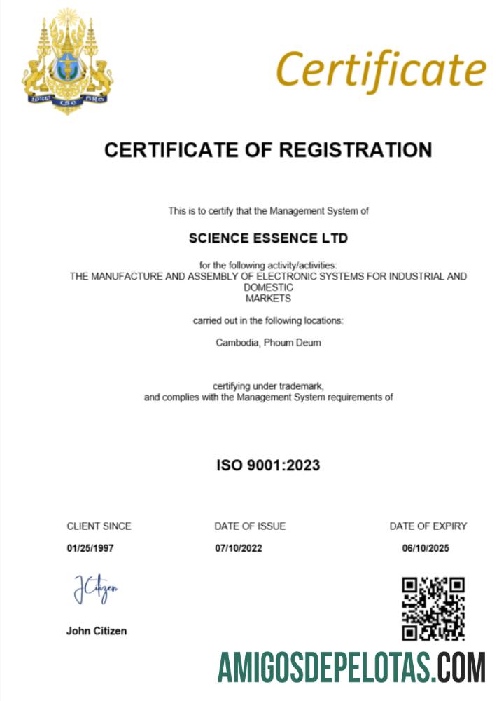 Certificado de registro do Camboja para download, modelo Word e PDF